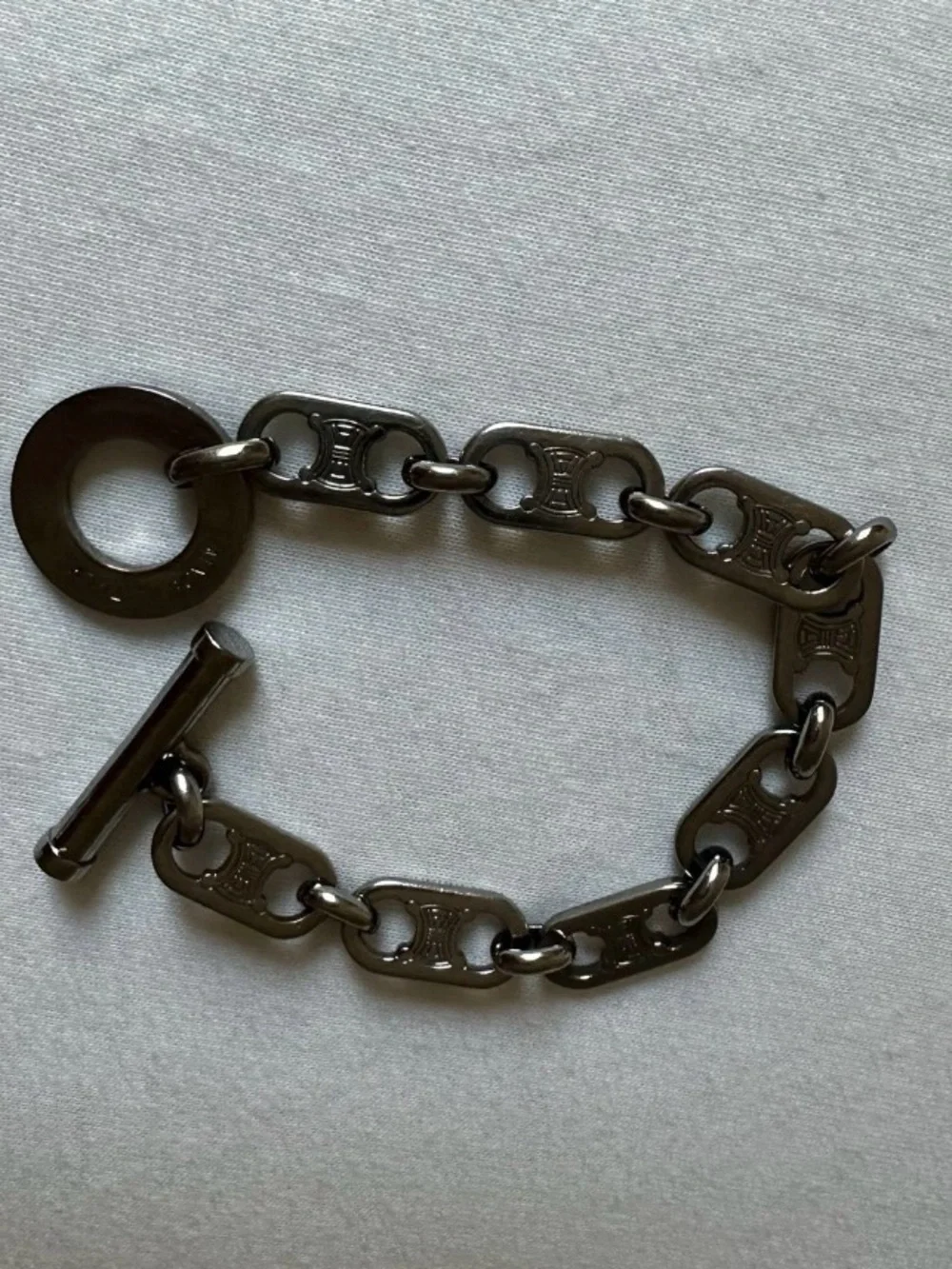 Celine Silver Chain Link Toggle Bracelet - Picture 4 of 5